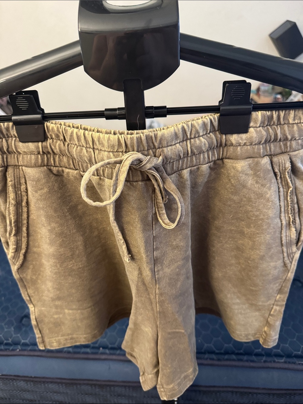 NWOT Zenana Outfitters Washed Sage/Tan Drawstring Lounge Shorts